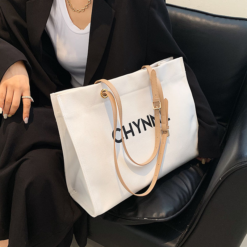 Customized large-capacity canvas bag female handpick shopping pack diy hand drawing to print pattern logo thicker stereo bag