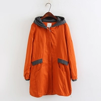 V476 Mùa thu phiên bản Hàn Quốc đơn giản, áo khoác trench coat dài đơn giản E5-3 áo khoác jean nữ