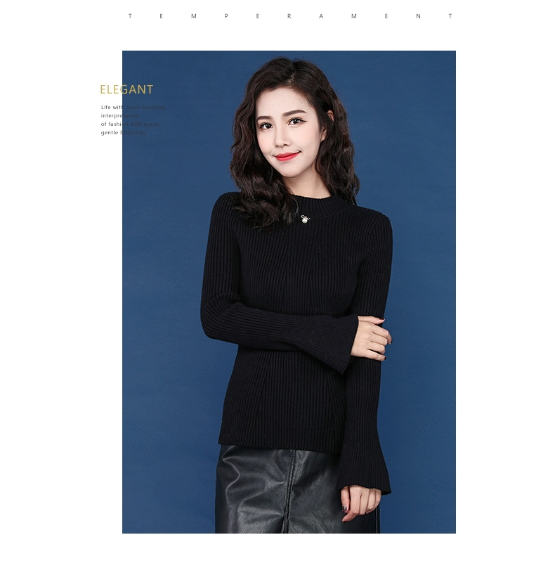 Jinyuan Winter New Lady Slim Slim Áo len dệt kim hoang dã Nữ trung tâm mua sắm hàng đầu cùng mẫu H85101 - Áo len cổ chữ V