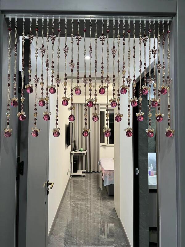 High-End Burgundy Butterfly Crystal Bead Curtain for Bedroom and Bathroom, Semi-Arc Curtain for Living Room Partition, Raindrop Design High-End Burgundy Butterfly Crystal Bead Curtain for Bedroom and Bathroom, Semi-Arc Curtain for Living Room Partition, Raindrop Design