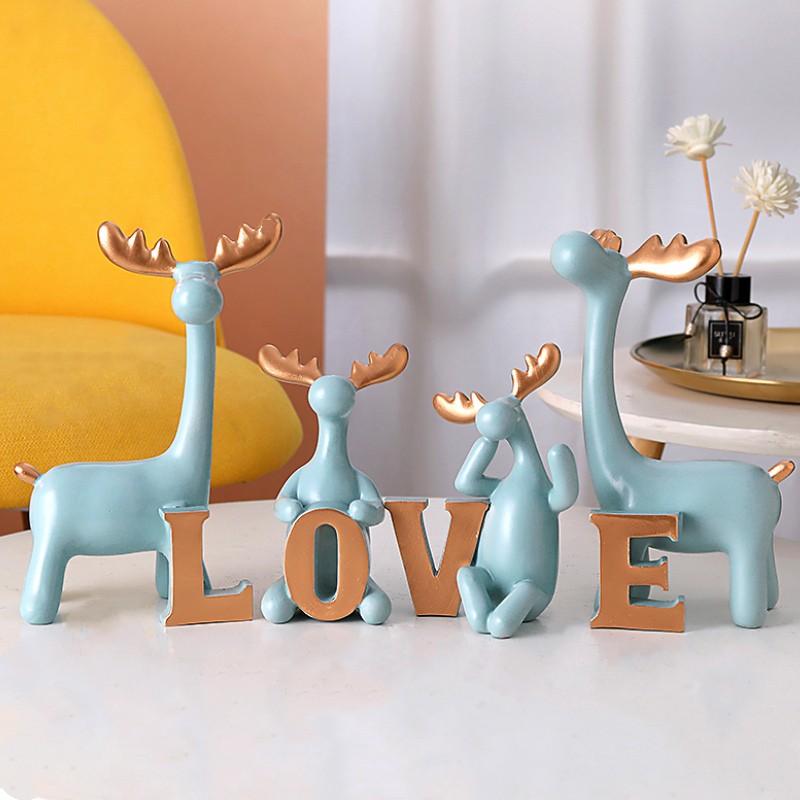 Nordic lucky deer creative cute small ornaments living room wine cabinet TV cabinet home decoration housewarming wedding gift