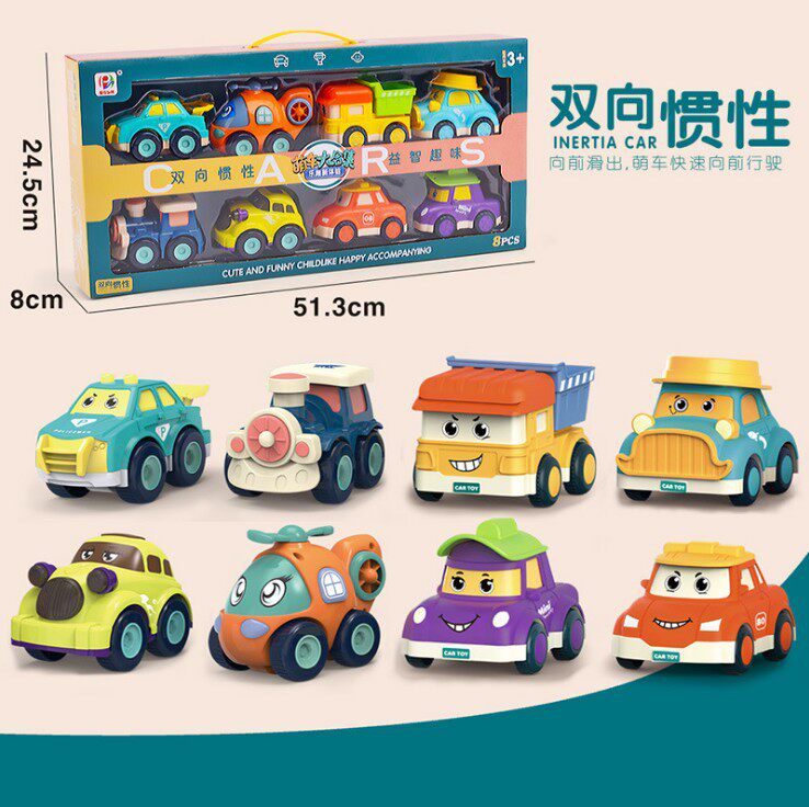 Children Cartoon Q Cute Rescue Team Mini Two-way Inertial Engineering Car Puzzle Fun Toys Cute Toy Cute