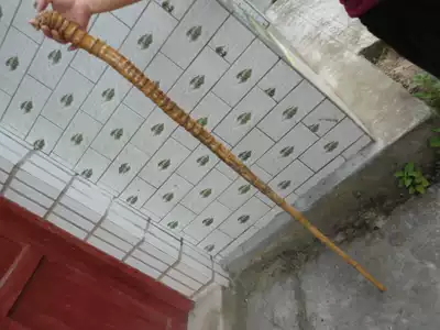 Natural shape Arhat bamboo artistic cane cane Decorative film and television guide Buddhist cane Multi-dense bamboo material
