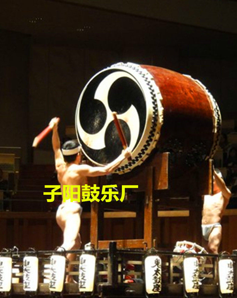 Japanese Taiko vertical brown Taiko Palace Taiko drum Taiko cowhide drum performance drum curling