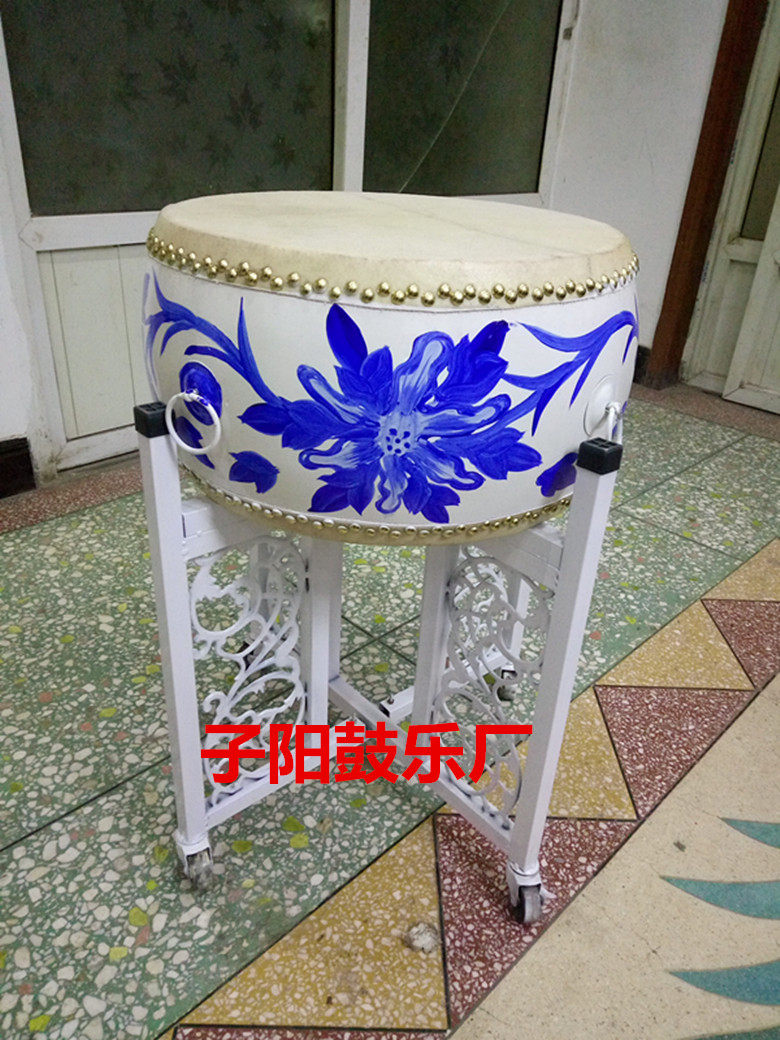 12 inch blue and white porcelain row drum mighty gong drum flat drum cowhide drum performance drum 14 inches 16 inches 18 inches