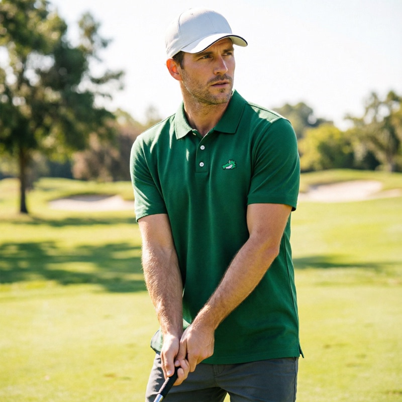Hazardhunter Crocodile Embroidered Solid Color Elastic Quick-Drying Golf Sports Casual Loose Short-Sleeved Polo Shirt Hazardhunter Crocodile Embroidered Solid Color Elastic Quick-Drying Golf Sports Casual Loose Short-Sleeved Polo Shirt
