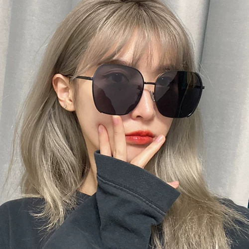 Зеленые модные очки на солнечной энергии, коллекция 2022, по фигуре, в корейском стиле, защита от ультрафиолета