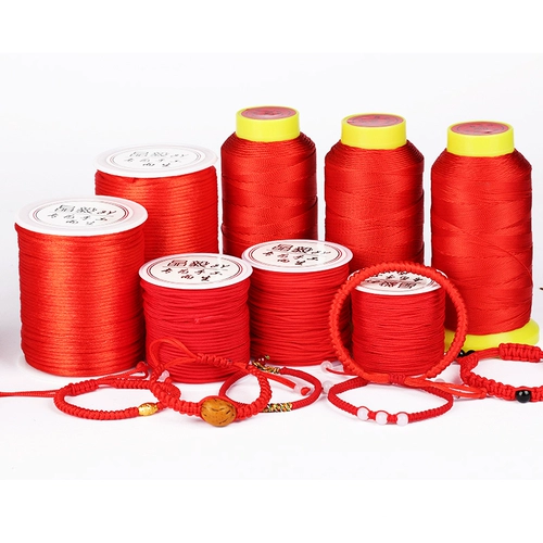 Оберег на день рождения, браслет из красной нити, плетеное ожерелье ручной работы, 7 размер, DIY