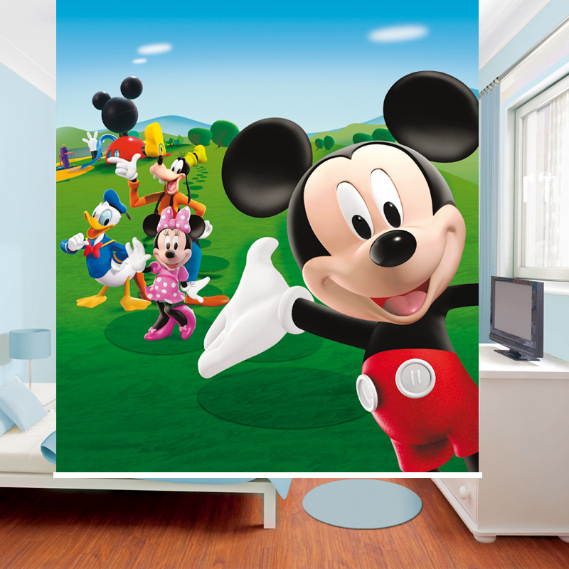 Welcome Mickey animated cartoon illustration custom roller blinds Children's bedroom curtains Kindergarten background sunshade hanging paintings