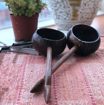 Thai coconut shell ladle Japanese long-handled water ladle flower watering spoon home SPA tea ceremony creative spoon