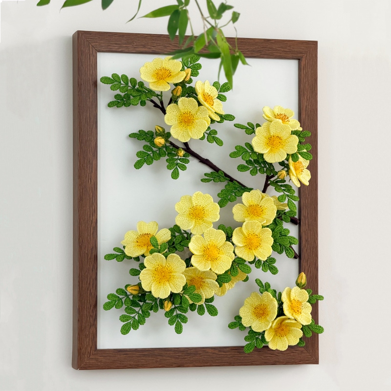 Little Crab Yarn Flower|Yellow Thorn Rose DIY Crochet Kit|Does Not Include Picture Frame|Not a Finished Product Little Crab Yarn Flower|Yellow Thorn Rose DIY Crochet Kit|Does Not Include Picture Frame|Not a Finished Product