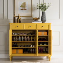 American shoe cabinet minimalist modern home Entrance Large Capacity Genguan Cabinet Locker Nordic Solid Wood Partition Cabinet Shoe Rack