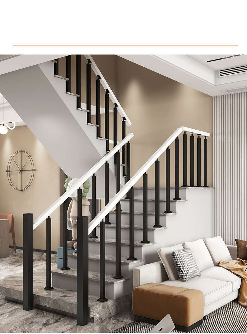 Лестничные перила 欧式楼梯扶手护栏阳台安全围栏立柱简约家用欧式室内铁艺实木栏杆 Other home