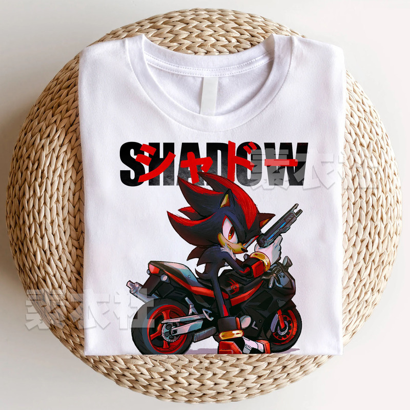 Sonic the Hedgehog T-Shirt for Kids and Adults, Pure Cotton, Shadow the Hedgehog, Summer Short-Sleeve