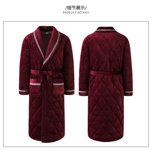 Dịch vụ nhà mùa đông cộng với kích thước dày flannel chần áo choàng ấm áp thủy triều áo ngủ nam một bộ đồ ngủ bong bóng ngủ áo ngủ trẻ em