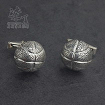 (Qisha handmade silver) 925 sterling silver NBA basketball cufflinks custom French shirt cuffs mens high-end gift