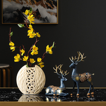 American Ceramics Vase Deer Pendulum pieces TV cabinet Living room Creative decorations Xuanguan Home European-style craft gifts