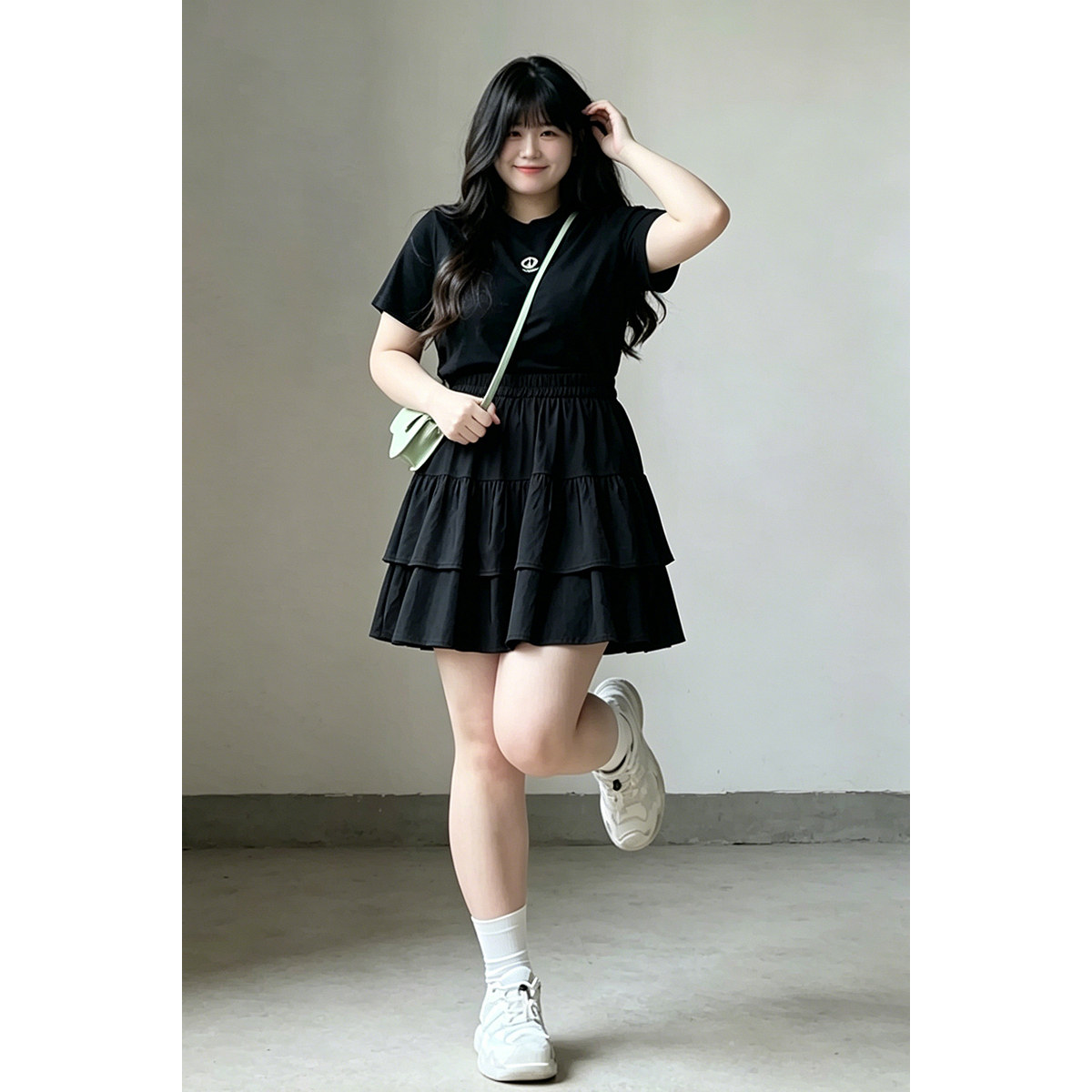 300斤大码百褶蛋糕半身裙女夏松紧高腰显瘦休闲百搭a字五分短裤裙