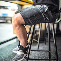 Large size sports shorts Mens running quick-drying five-point pants Training fitness bodybuilding pants Elastic loose lace-up casual