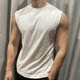 Summer pure cotton loose vest large size men's breathable training running t-shirt outdoor sports fitness vest American