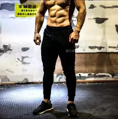 Muscle male fitness Brothers trousers spring and summer thin sports pipe pants breathable sweat absorption slim running sweatpants