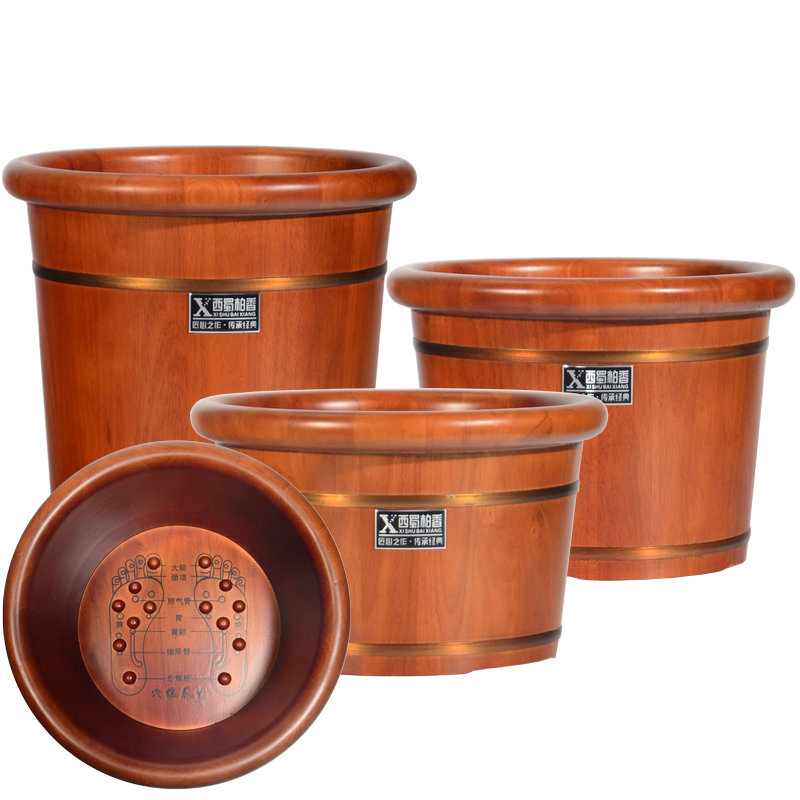 Oak Wood Foot Bath FEET BARREL WOOD BARREL HOME WOOD OVER CALF WASH FOOT BASIN WOOD BASIN SOLID WOOD INSULATED FOOT THERAPY BARREL WOOD BASIN
