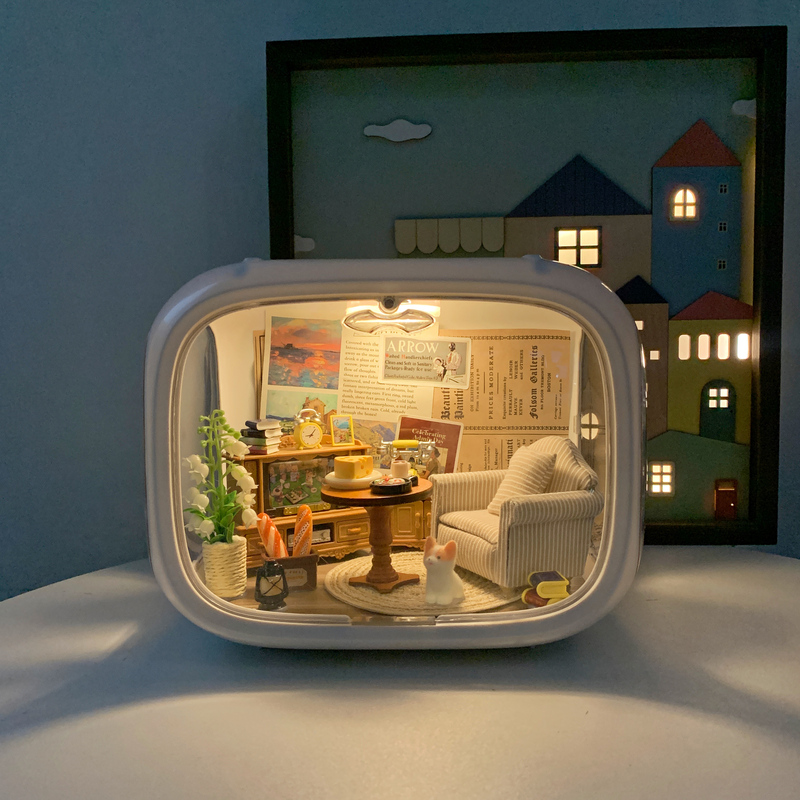 Ob11 Dollhouse Display Box 1/12 Scale Space Capsule Furniture Ornaments Lookup Villa Cabin Scene Bjd Storage Cabinet