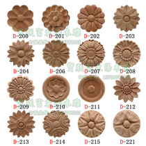 Dongyang wood carving round applique carving round flower door flower solid wood decal European style flower European decal