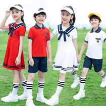 Kindergarten garden dress chorus performance dress summer and autumn cotton childrens dress class uniforms school uniform set