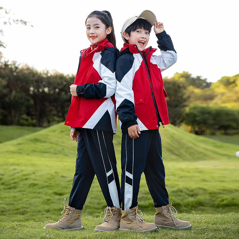 Primary school uniform college feng autumn and winter three pieces of sportswear children's wear wind-proof charge and kindergarten suit