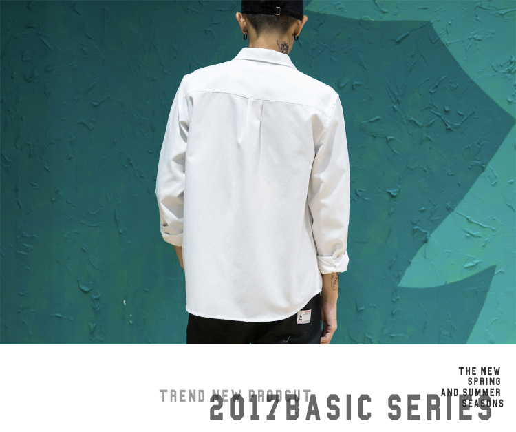 Thương hiệu phong cách Nhật Bản đơn giản hoang dã áo sơ mi dài tay nam phong cách retro retro rắn màu áo sơ mi dài oxford áo sơ mi nam 2021