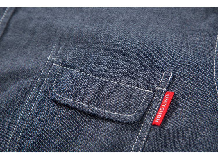Mùa thu mới màu rắn denim áo sơ mi dài tay nam Harajuku retro hoang dã áo khoác mỏng áo sơ mi sinh viên thời trang nam cao cấp