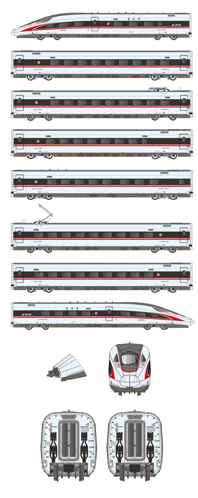 Spot-DC simulation version Fuxing/Train Model Network/CR400AF/SINOMODEL/Moon/HO ratio