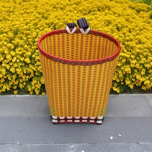 Backpack-Style Plastic Handcrafted Rattan Woven Basket for Children, Portable for Shopping, Picking Fruits, and Carrying