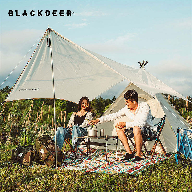 Black Deer Secluded Indian Tent Combination Set Home Self-driving Travel Light Luxury Outdoor Camping Sunshade Rainproof Canopy