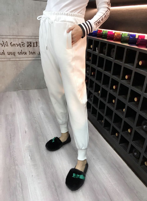 Mùa đông 2018 hàng mới châu Âu quần tây nữ phiên bản Hàn Quốc hoang dã cộng với quần nhung lưng thun co giãn quần hậu cung thủy triều quần ống suông nữ đẹp