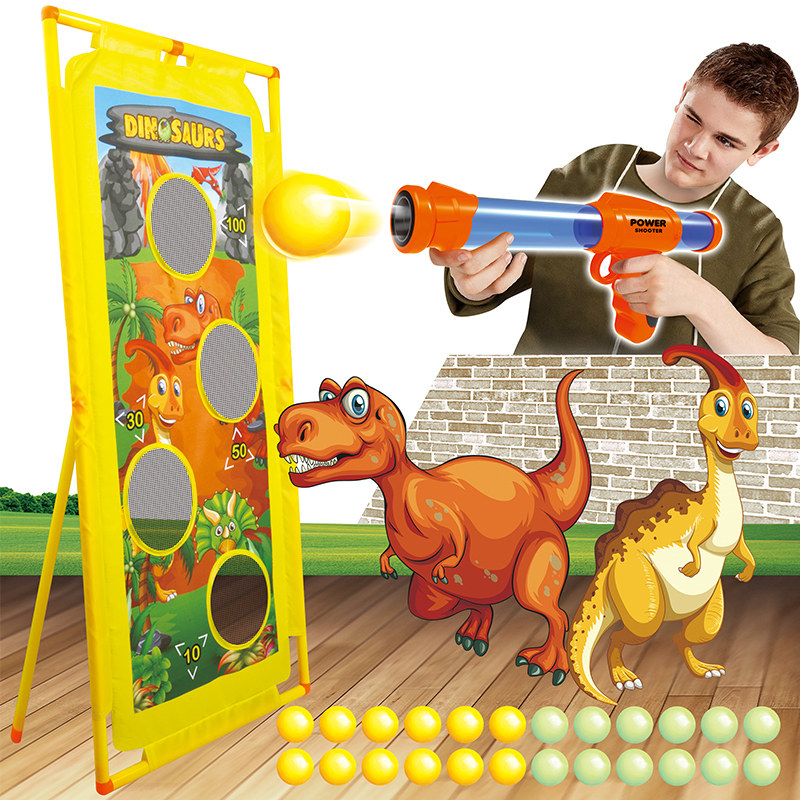 Children's EVA soft pinball air-powered gun target toy dinosaur hit me duck shooting suit practice target boy