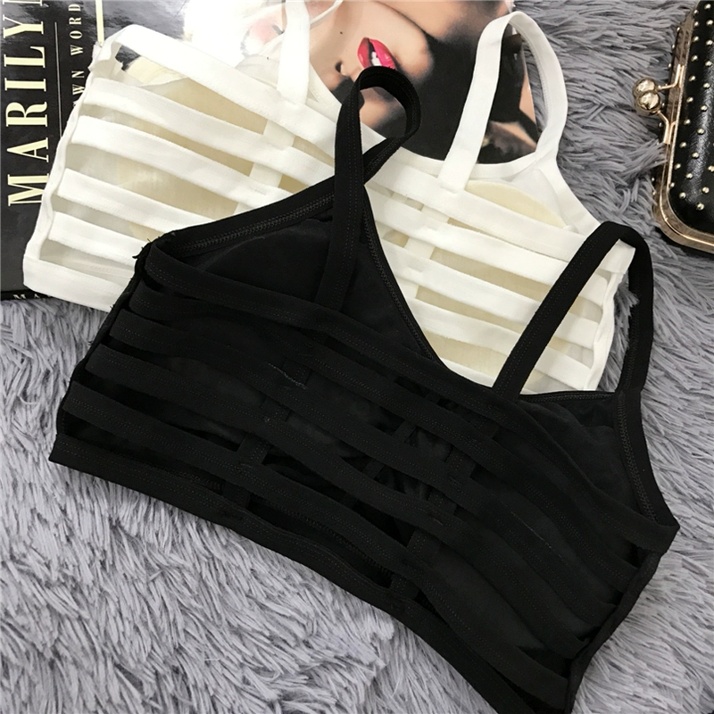 Lại rỗng ngắn sexy dây đeo nữ mùa hè 2018 new cotton Hàn Quốc phiên bản của hoang dã rắn màu slim vest ống top