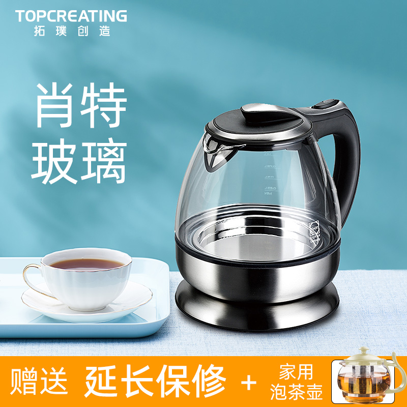 Toppu DK336 Transparent Glass Electric Kettle Boiling Water Tea Appliance Household Automatic Power Off Germany Schott