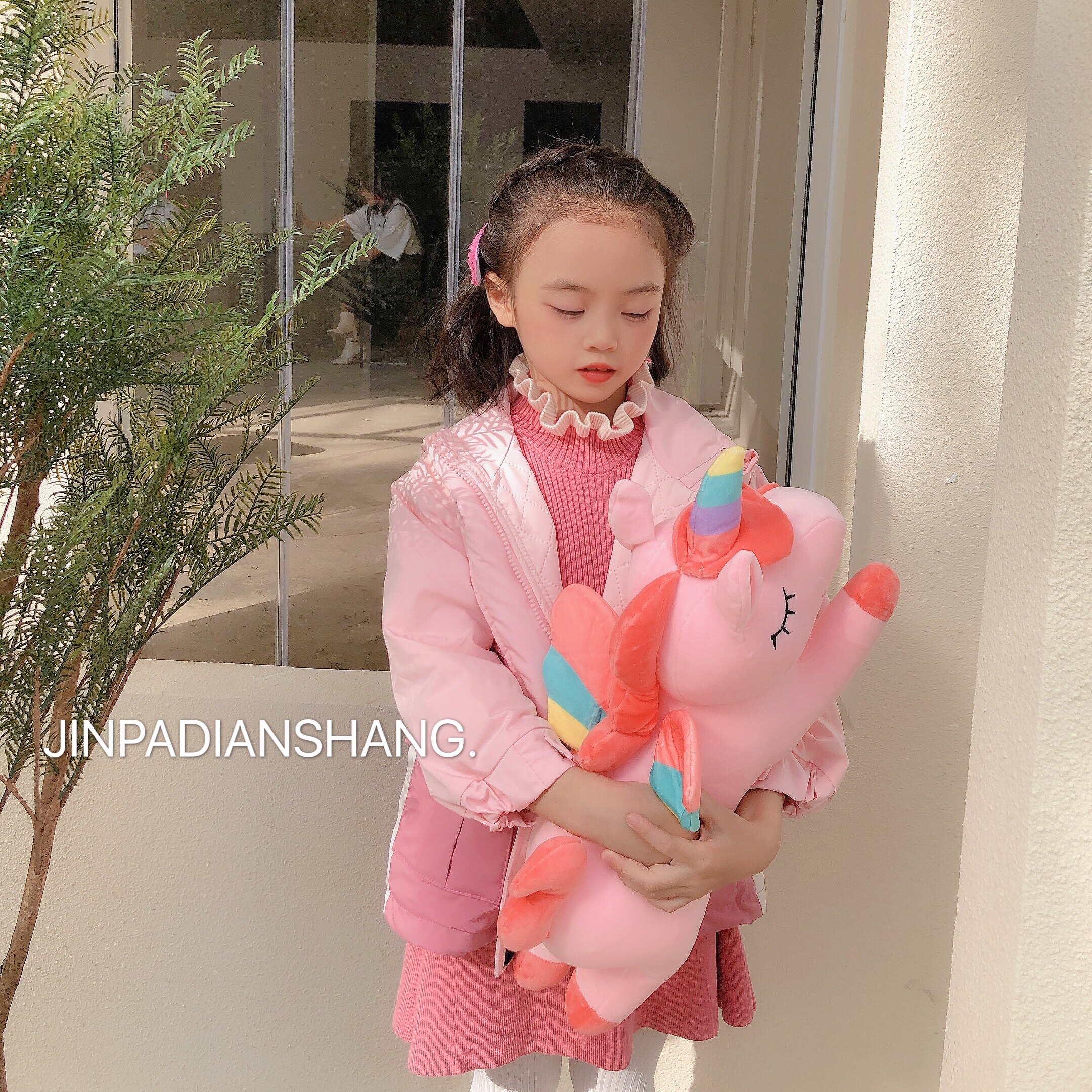 2022 new children's clothing girls winter clothing thickened jacket children's foreign pie collage undercoat baby warm blouses