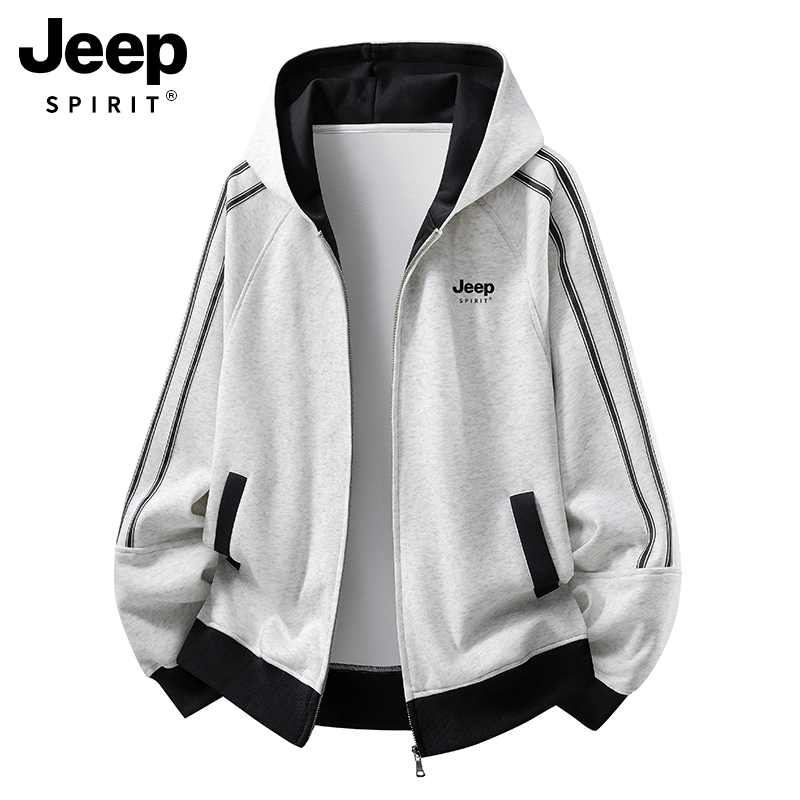 Jeep Gray Cardigan Sweatshirt for Women 2026 New Autumn Petite Loose Striped Early Autumn Sports Hooded Jacket Jeep Gray Cardigan Sweatshirt for Women 2026 New Autumn Petite Loose Striped Early Autumn Sports Hooded Jacket