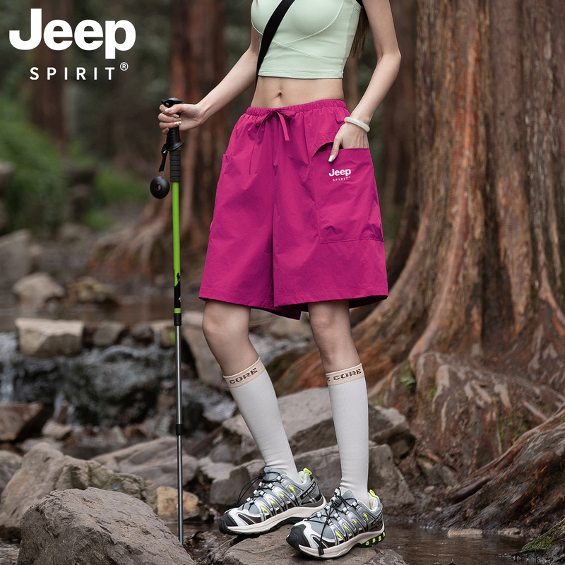Jeep Women's Sports Shorts 2026 New Summer Loose American Casual Quick-Drying Lightweight Workwear Five-Point Shorts