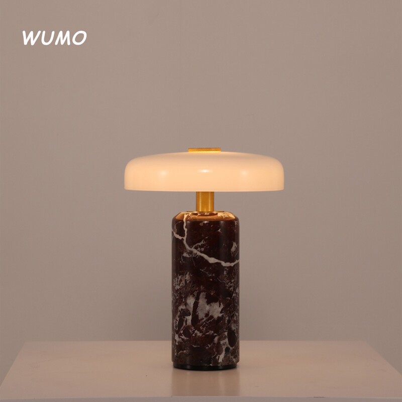 Danish Trip Carrara Portable Rechargeable Table Lamp for Living Room, Bedroom, Bedside, Marble High-End Atmosphere Lamp
