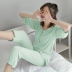 Quần áo giam giữ mùa hè mỏng phương thức cho con bú quần áo sau sinh ngắn tay phụ nữ mang thai đồ ngủ nhà dưỡng sinh phù hợp với dịch vụ - Giải trí mặc / Mum mặc