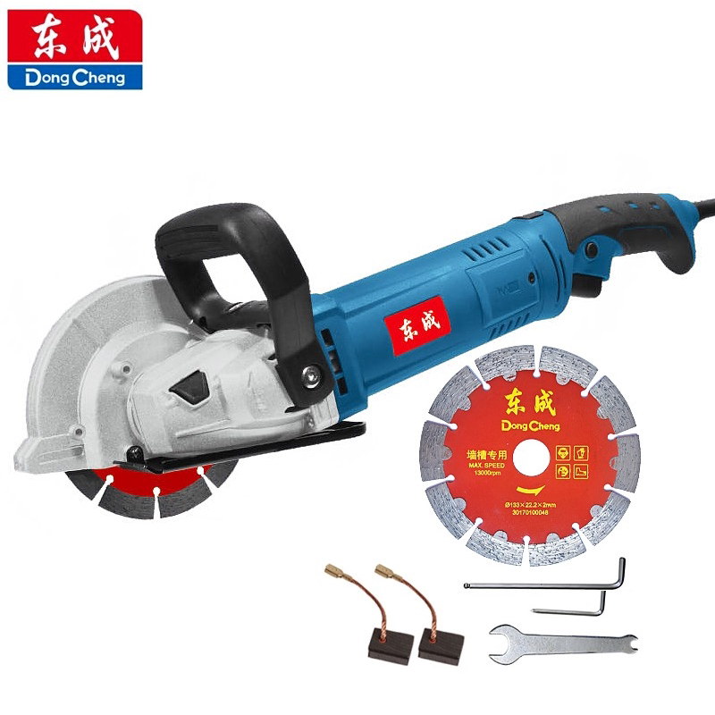 Dongcheng one-time forming slotting machine multi-saw blade slot king hydropower wall wire trough stone with water and dust-free cutting Dongcheng