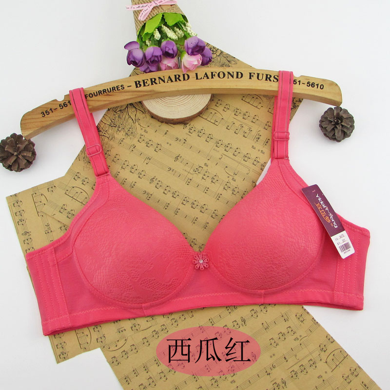 Authentic Yi Hao Meng 201 phần mỏng kích thước lớn không có vòng thép không xương bát tròn Đồ lót xác ướp B cup bra 5 miếng quần lót