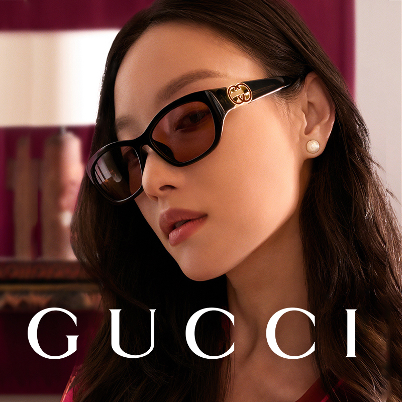 Gucci Women's Sunglasses 26 New Model Gg1826Sk Ni Ni's Same Style Elegant Cat-Eye-Shaped Acetate Sunglasses