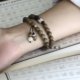 Half a pair of gentle national style retro green sandalwood bracelets for women, new Chinese style student double circle bracelets for men, Buddha beads, couple bracelets