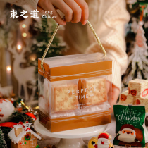 Christmas biscuit packing box transparent souffle nougat glutinous rice boat snowflake crisp candy cookie baking tote bag