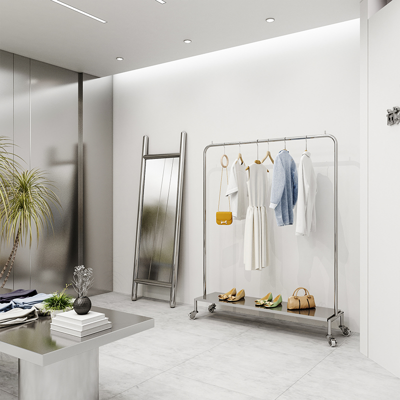 Clothing Shop Show Windows Middle Decoration Putting Props Women's Clothing Store Shelves Display Floor Hanging Clothes Racks